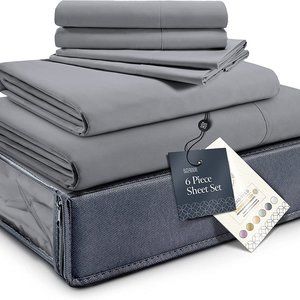 NEW  6 Pc Size Bed Sheets Set - Silky Soft Full Sheet Set - Luxury 6 Piec